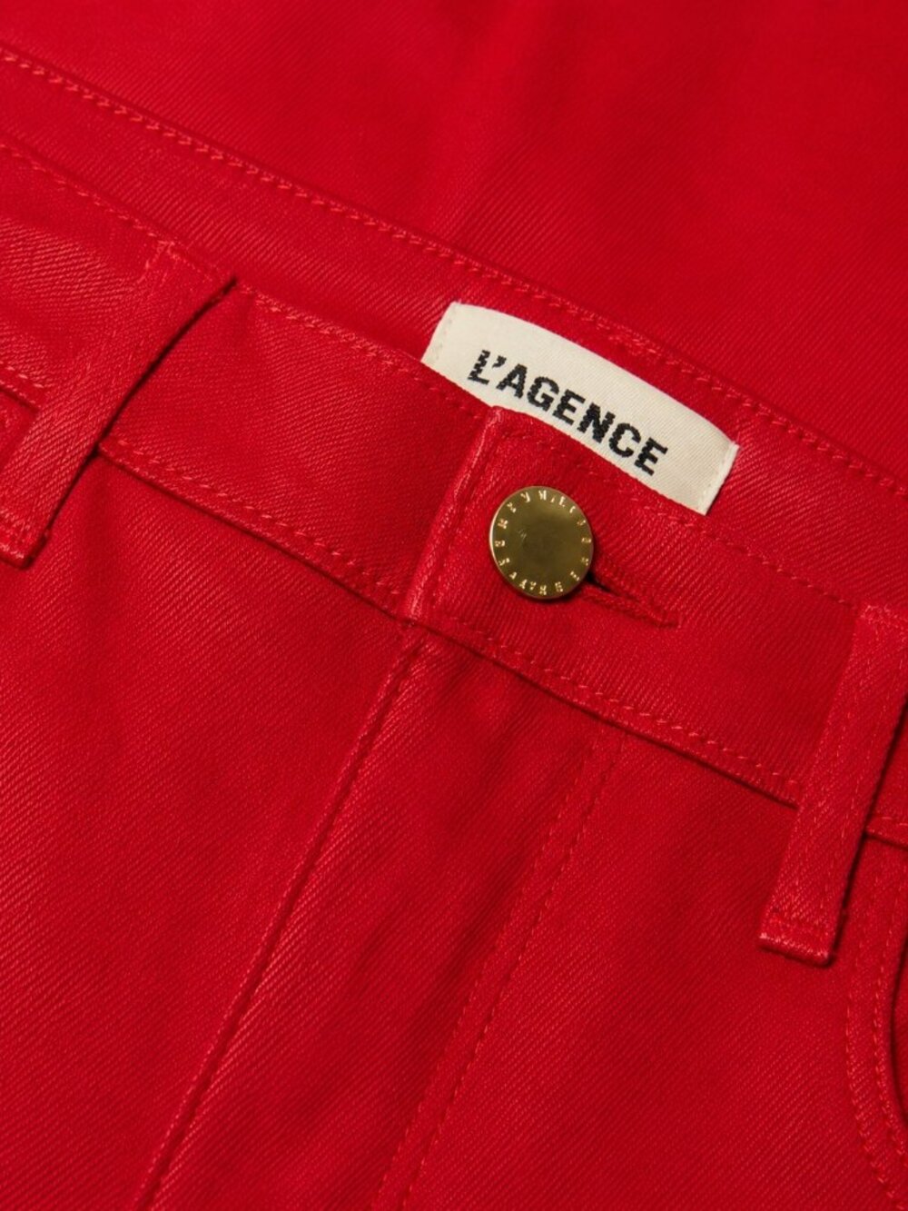 L'AGENCE Marty Coated Flare Jeans Tango Red High Rise Denim Size 26 New - Picture 7 of 14
